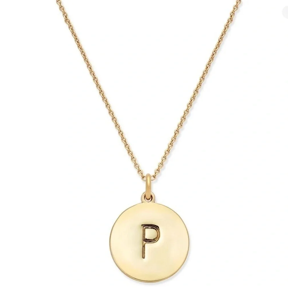 Kate Spade New York Initial Pendant Necklace P Gold
